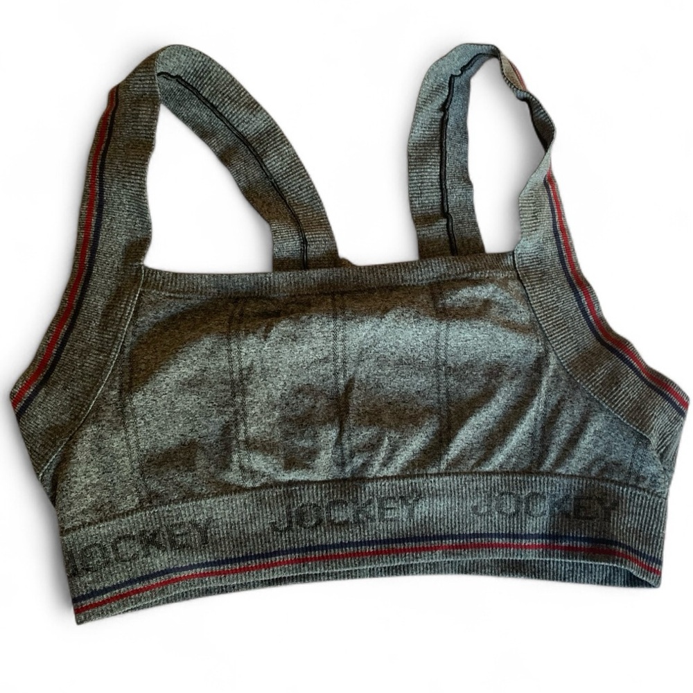 Jockey Generation Charcoal Bra with Red Trim Sports Bra Intimate Sleepwear Large